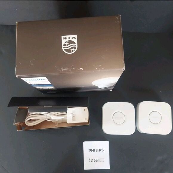 NIB Philips Hue 2-Pack Starter Kit W/ Bridge White Ambiance 850 Lumen Smart Bulb - Picture 6 of 6